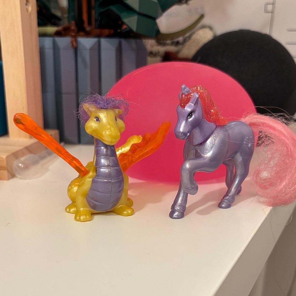 Vintage Littlest Pet Shop McDonald's toys 1996 unicorn and dragon